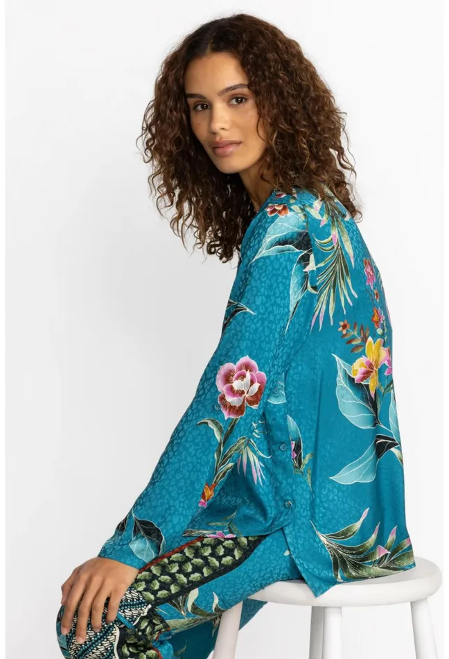 Women Johnny Was Tops Lagoon Belinda Button Up Lagoon