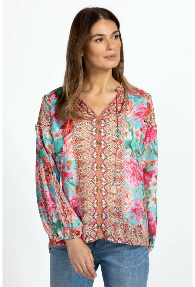 Women Johnny Was Tops Rose Narcisa Blouse Rose Narcisa