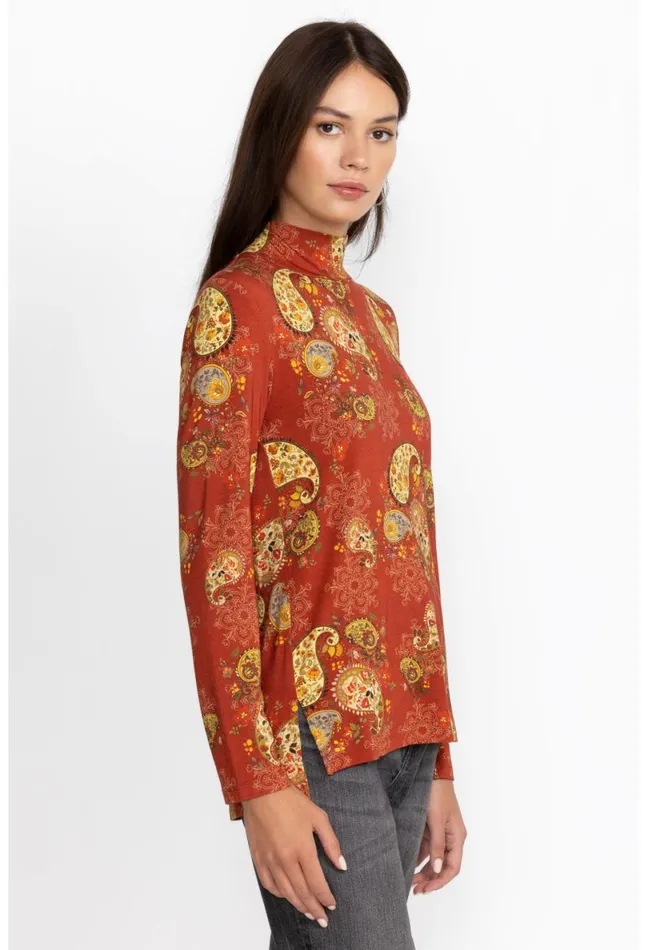 Women Johnny Was Tops The Janie Favorite Mock Neck Paisley Lace