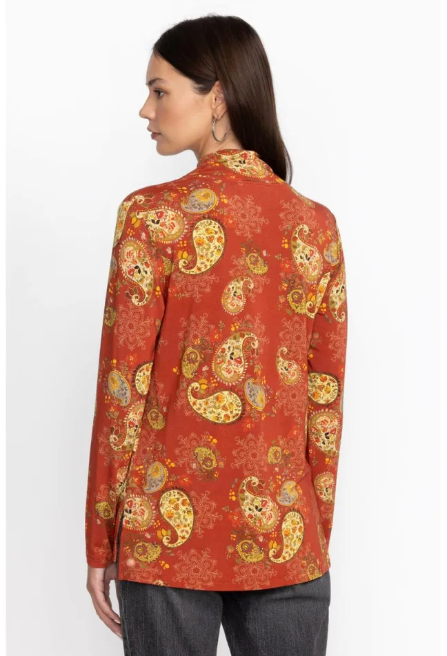 Women Johnny Was Tops The Janie Favorite Mock Neck Paisley Lace