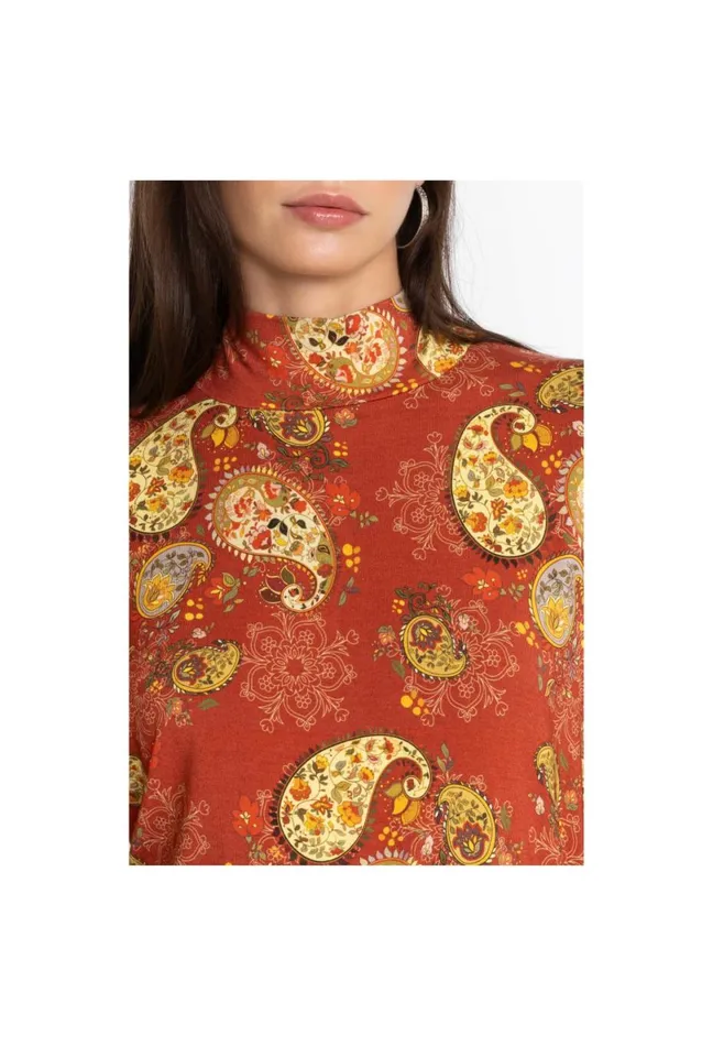 Women Johnny Was Tops The Janie Favorite Mock Neck Paisley Lace