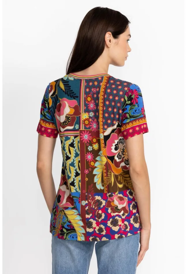 Women Johnny Was Tops The Janie Favorite Short Sleeve VNeck Tee Promisino