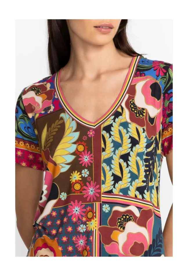 Women Johnny Was Tops The Janie Favorite Short Sleeve VNeck Tee Promisino