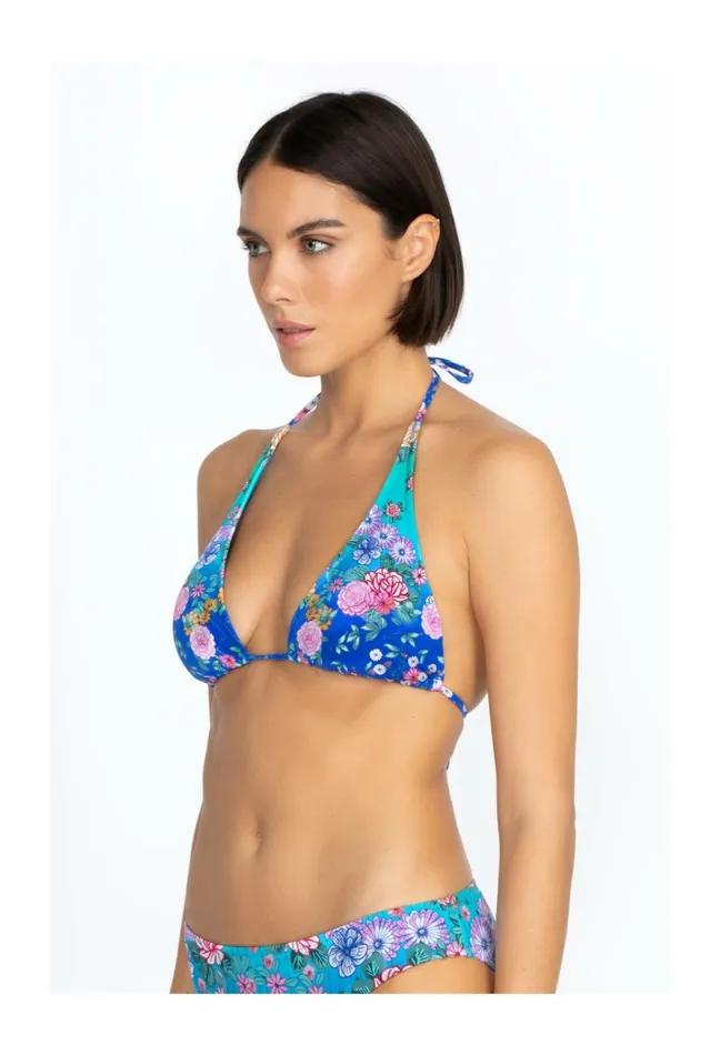 Women Johnny Was TwoPieces Rainbow Colorblast String Bikini Top Rainbow
