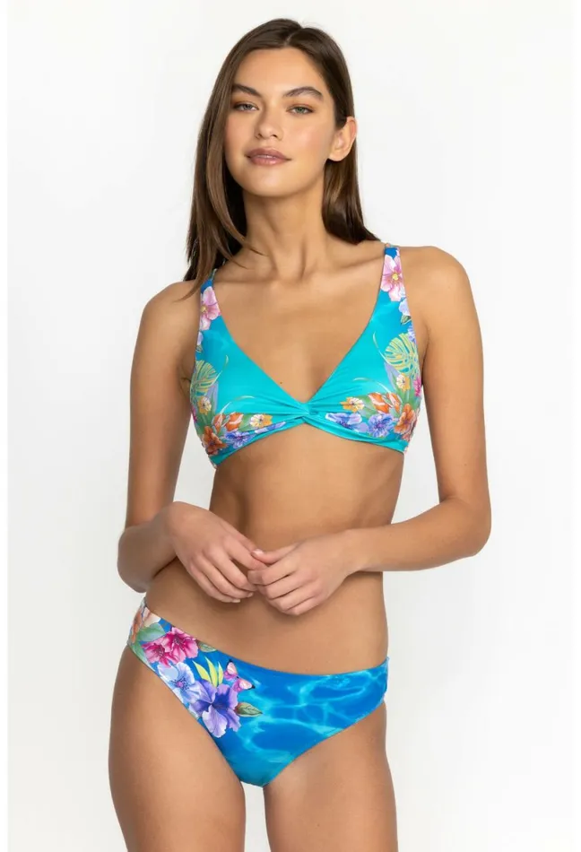 Women Johnny Was TwoPieces Water Tropic Tie Dye Twist Bikini Top Water Tropic