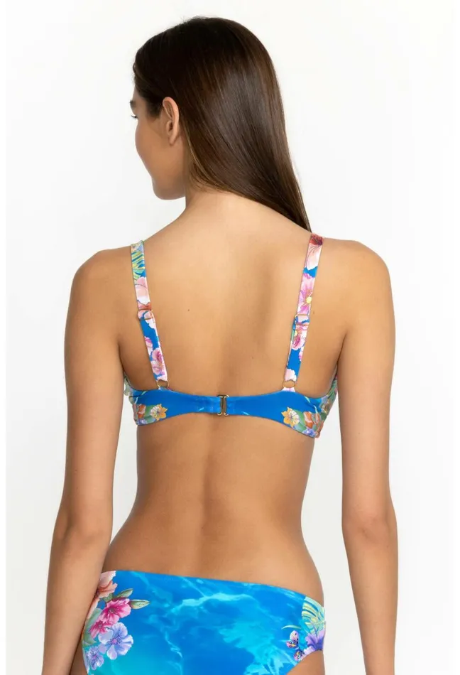 Women Johnny Was TwoPieces Water Tropic Tie Dye Twist Bikini Top Water Tropic