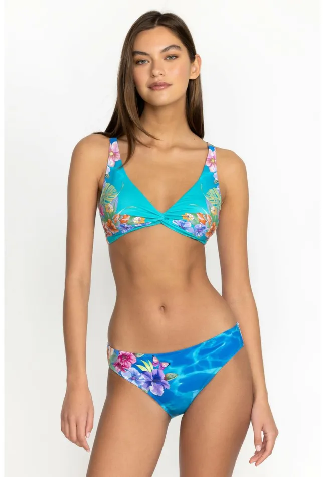 Women Johnny Was TwoPieces Water Tropic Tie Dye Twist Bikini Top Water Tropic