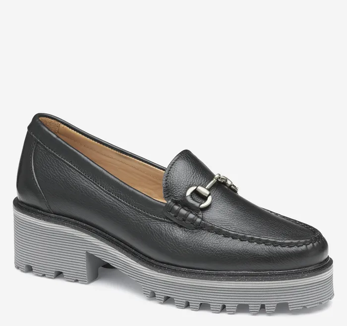Women Johnston and Murphy Emmalynn Bit Loafer Black Calfskin Women8217s Shoes