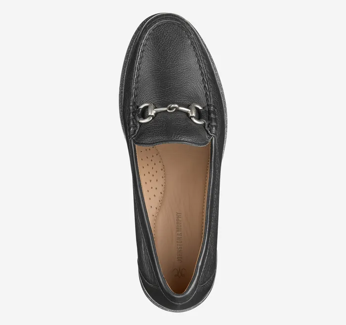 Women Johnston and Murphy Emmalynn Bit Loafer Black Calfskin Women8217s Shoes