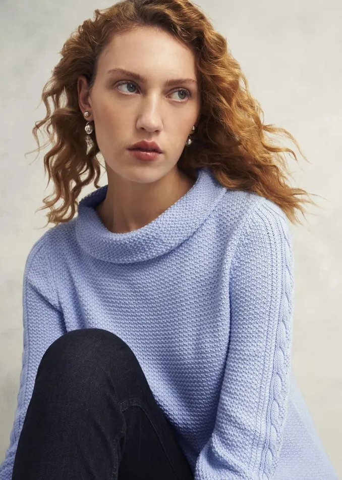 Women Jumpers and Cardigans Hobbs Camilla Cotton Jumper Muscari Blue