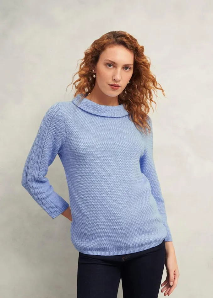 Women Jumpers and Cardigans Hobbs Camilla Cotton Jumper Muscari Blue