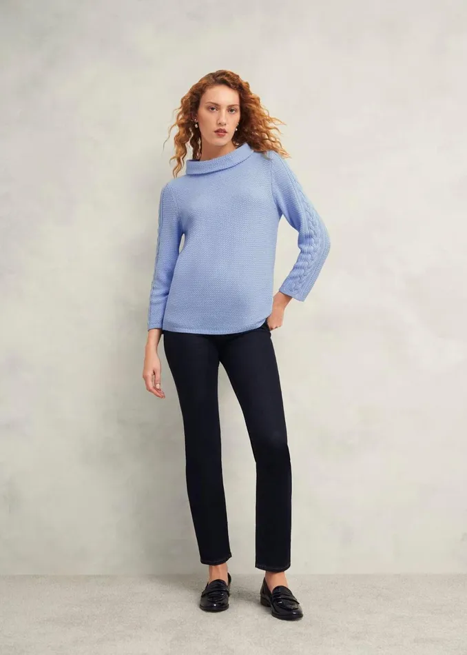 Women Jumpers and Cardigans Hobbs Camilla Cotton Jumper Muscari Blue