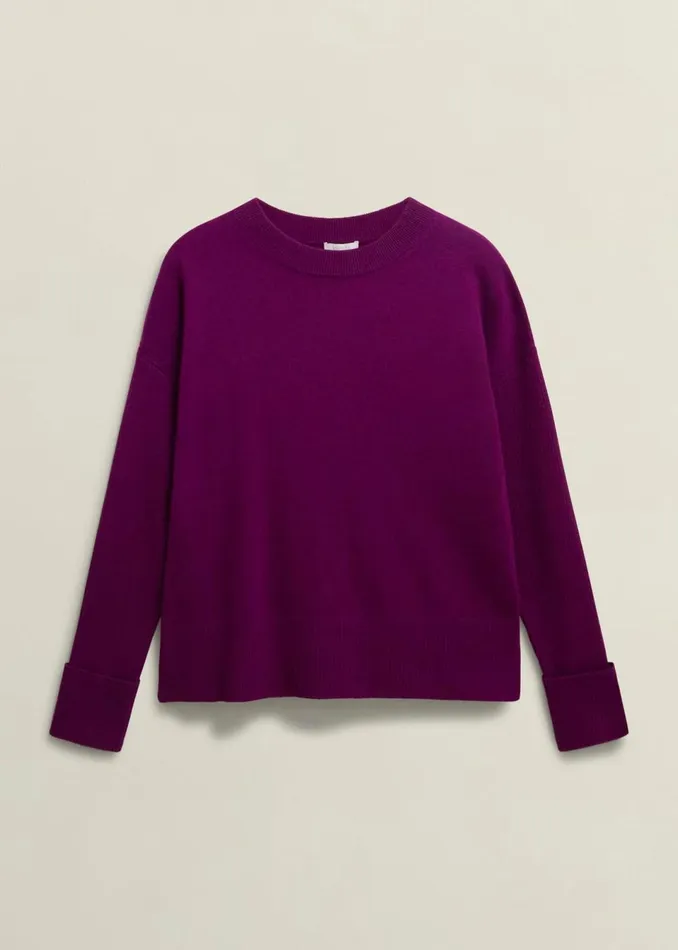 Women Jumpers and Cardigans Hobbs Darla Jumper With Cashmere Vibrant Purple