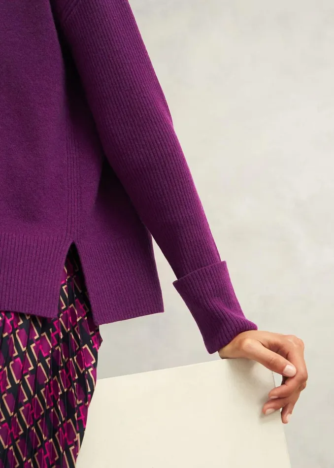 Women Jumpers and Cardigans Hobbs Darla Jumper With Cashmere Vibrant Purple