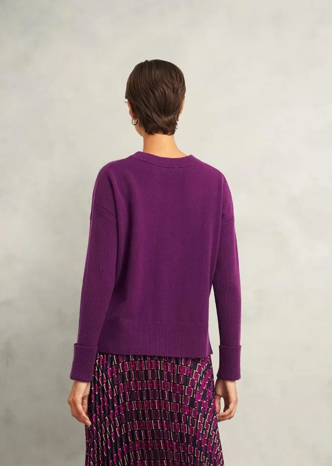 Women Jumpers and Cardigans Hobbs Darla Jumper With Cashmere Vibrant Purple
