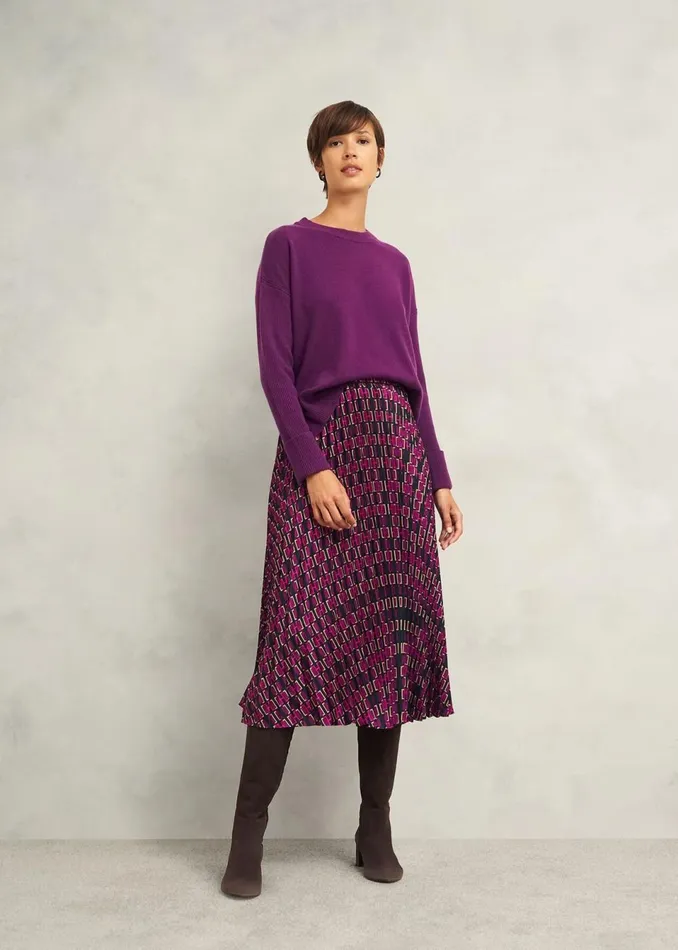 Women Jumpers and Cardigans Hobbs Darla Jumper With Cashmere Vibrant Purple