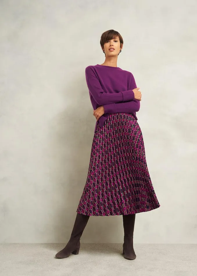 Women Jumpers and Cardigans Hobbs Darla Jumper With Cashmere Vibrant Purple