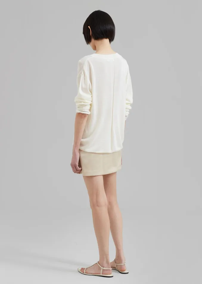 Women Juro VNeck Knit 8211 Cream The Frankie Shop Knitwear
