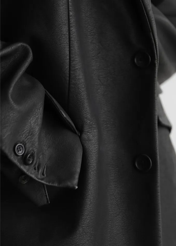 Women Kelso Faux Leather Blazer 8211 Black The Frankie Shop Outerwear