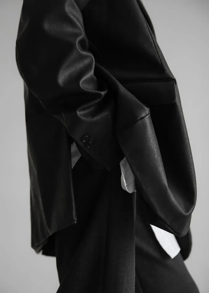 Women Kelso Faux Leather Blazer 8211 Black The Frankie Shop Outerwear