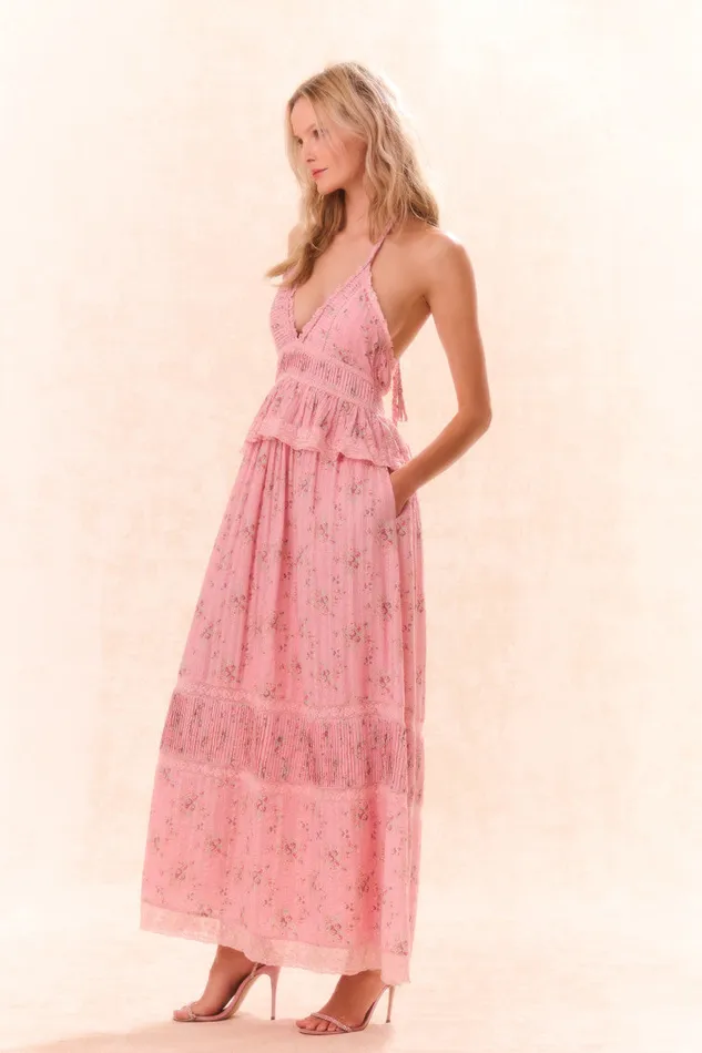 WomenKids Dresses LoveShackFancy Avice Halter Cotton Print Maxi Dress Pink Dusk WomenKids Dresses LoveShackFancy Avice Halter Cotton Print Maxi Dress Pink Dusk