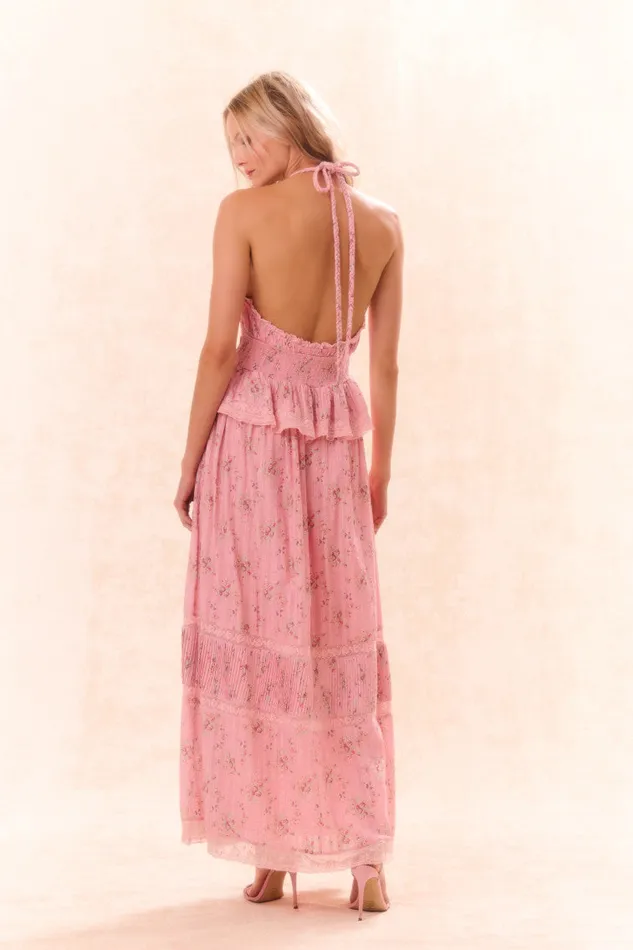 WomenKids Dresses LoveShackFancy Avice Halter Cotton Print Maxi Dress Pink Dusk WomenKids Dresses LoveShackFancy Avice Halter Cotton Print Maxi Dress Pink Dusk