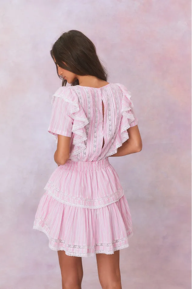 WomenKids Dresses LoveShackFancy Natasha Stripe Cotton Mini Dress Captiva Pink
