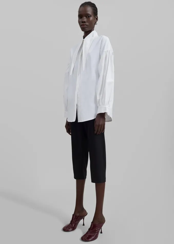 Women Klara Long Collar Shirt 8211 White The Frankie Shop Tops