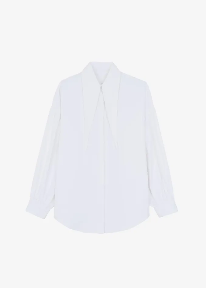 Women Klara Long Collar Shirt 8211 White The Frankie Shop Tops