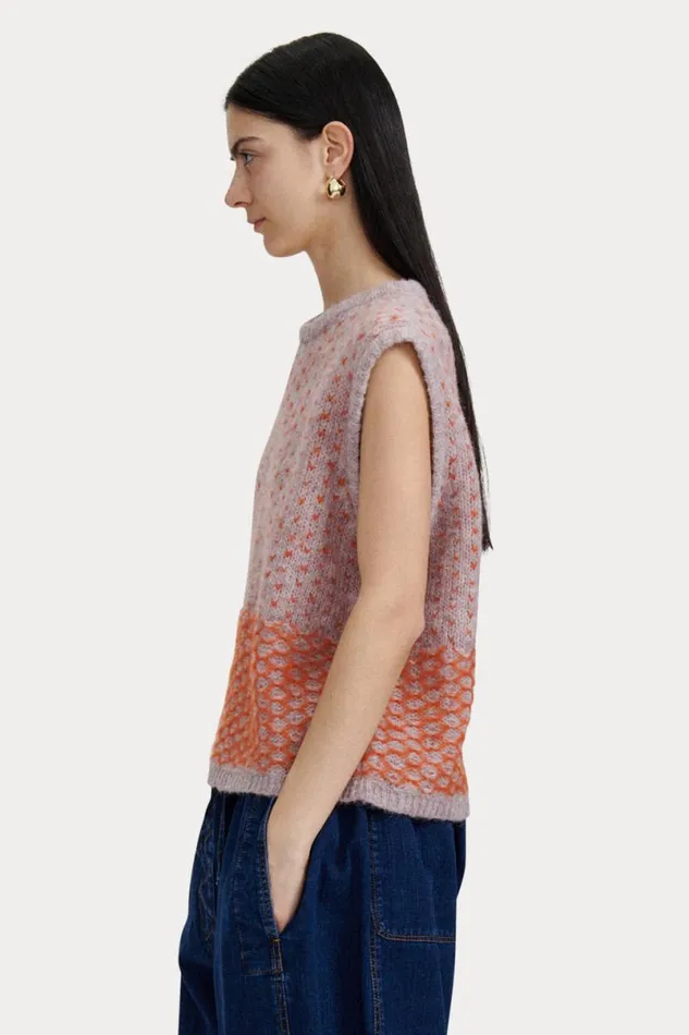 Women Knits Rachel Comey Kiuru Vest Lavender Multi Women Knits Rachel Comey Kiuru Vest Lavender Multi