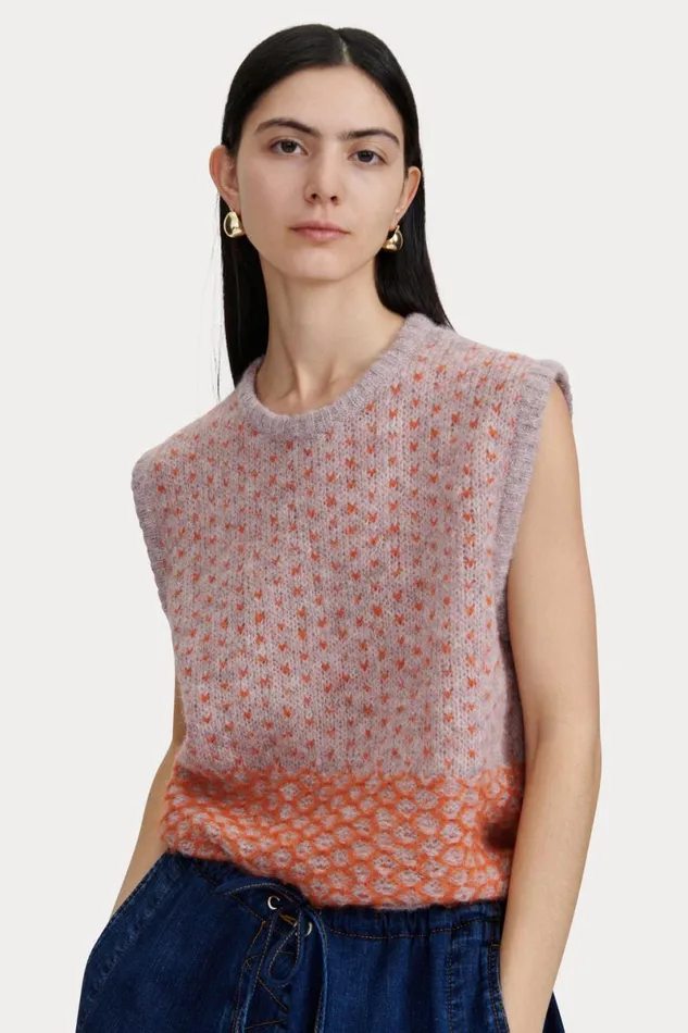 Women Knits Rachel Comey Kiuru Vest Lavender Multi Women Knits Rachel Comey Kiuru Vest Lavender Multi