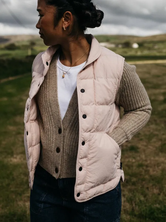 Women Lapwing Insulated Gilet Pink Smoke Finisterre Jackets Coats and Gilets
