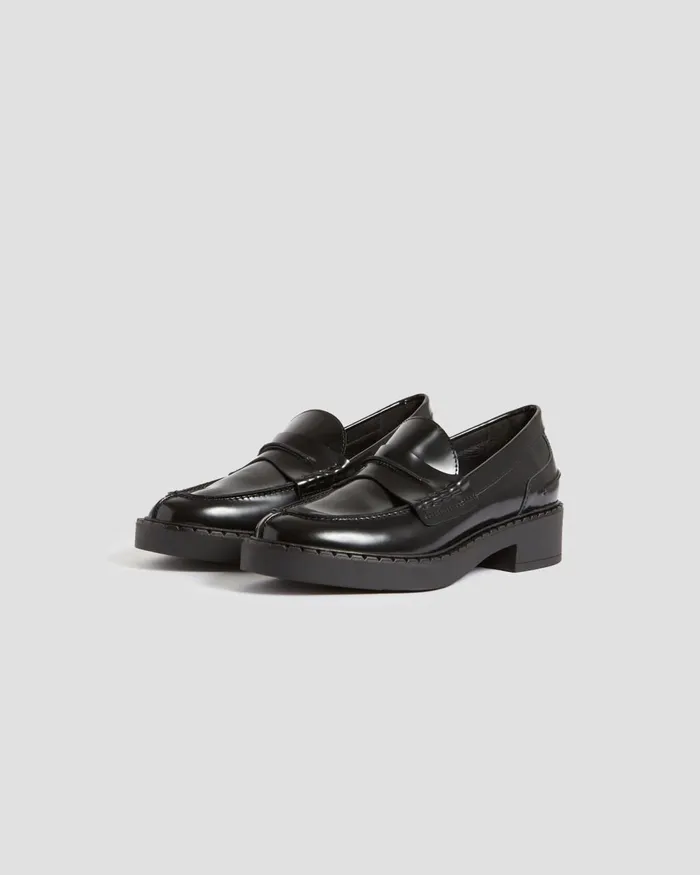 Women Leather Loafers Black Comptoir Des Cotonniers Women Leather Loafers Black Comptoir Des Cotonniers