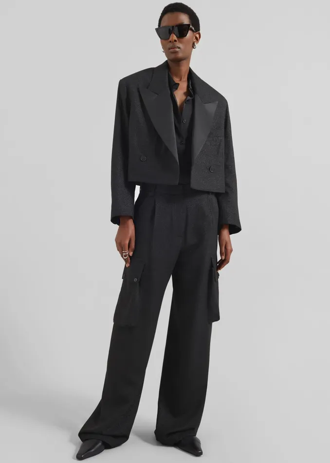 Women Lestel Shimmer Cargo Pants 8211 Black The Frankie Shop Bottoms