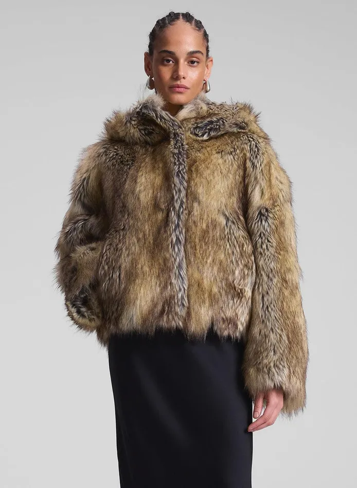 Women Lex Faux Fur Jacket Brown Coyote ALC Jackets and Coats