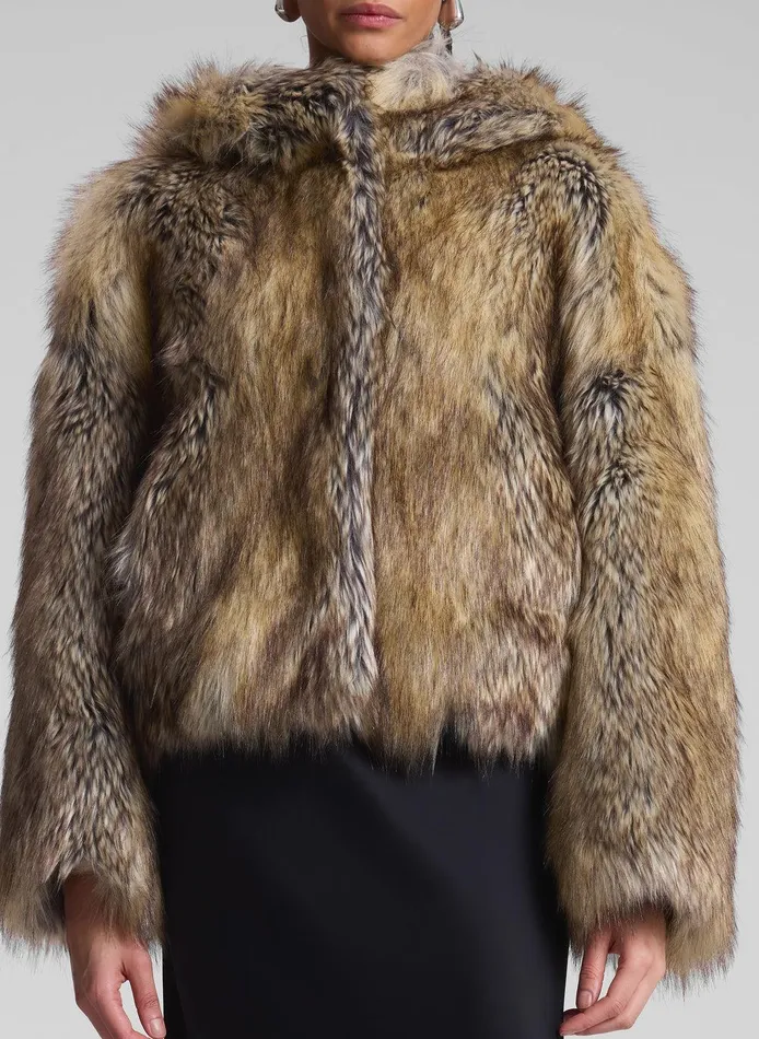 Women Lex Faux Fur Jacket Brown Coyote ALC Jackets and Coats