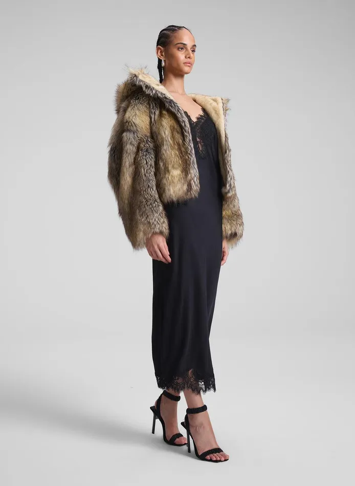 Women Lex Faux Fur Jacket Brown Coyote ALC Jackets and Coats