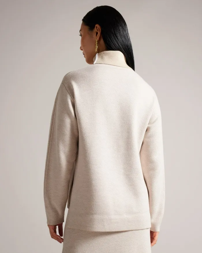 Women LIDYAAA 8211 Relaxed Fit Funnel Neck Jumper Natural Ted Baker Jumpers and Cardigans