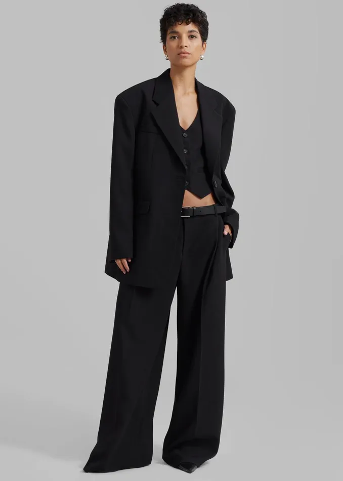 Women Lillian Vest 8211 Black The Frankie Shop Outerwear