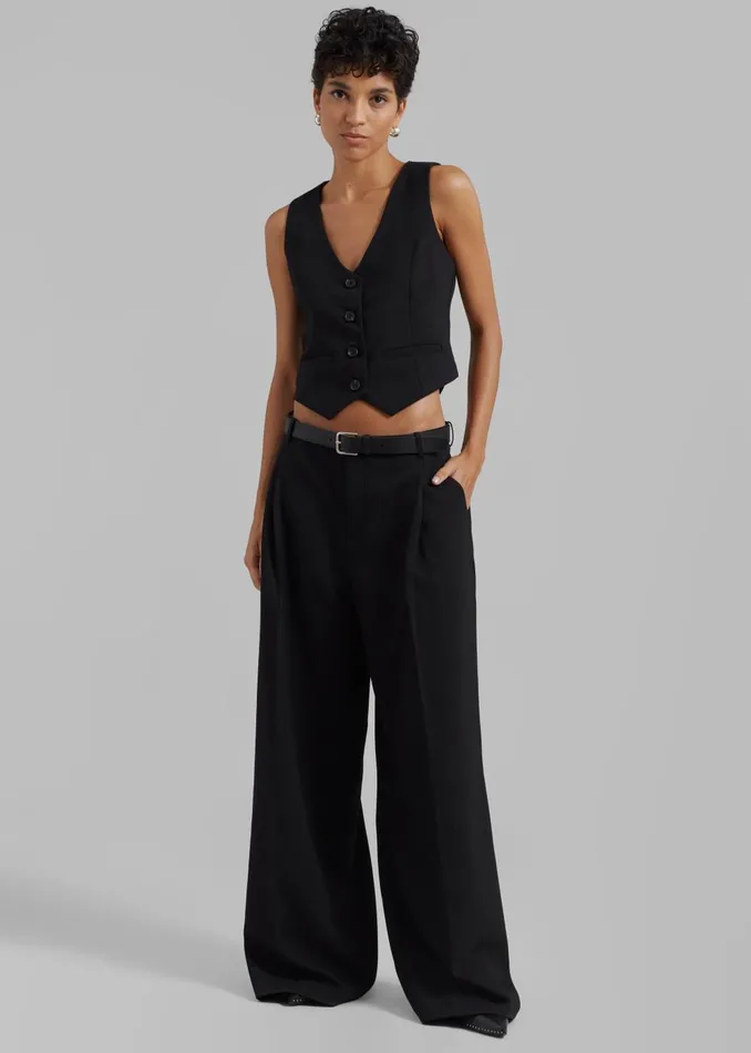 Women Lillian Vest 8211 Black The Frankie Shop Outerwear