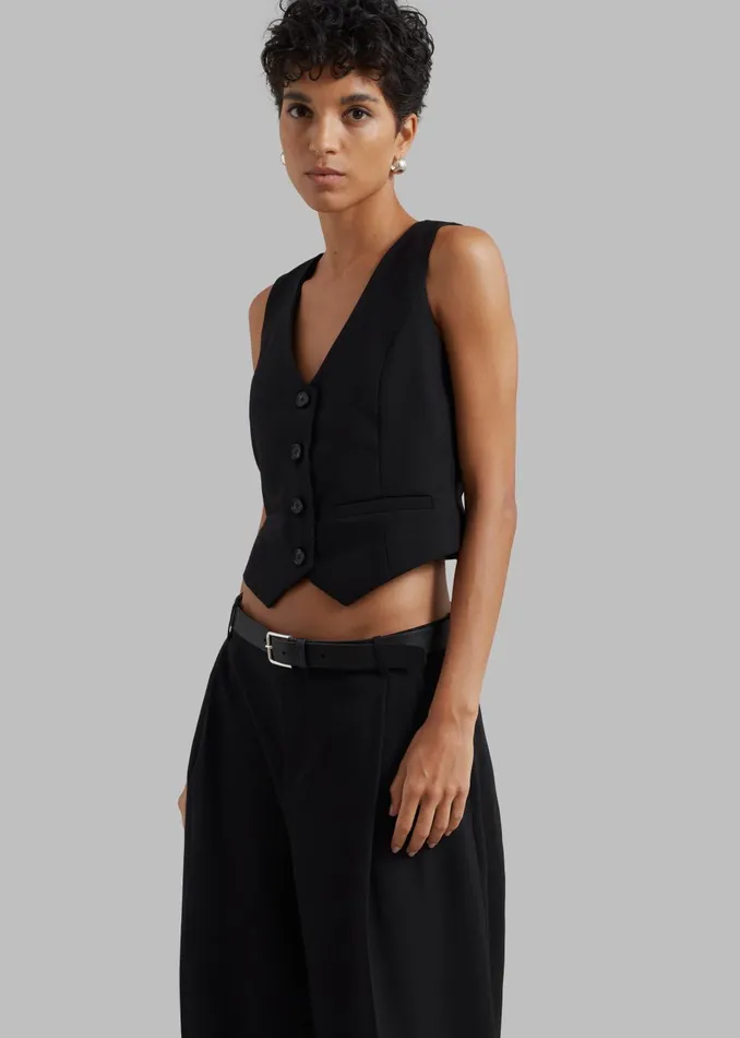 Women Lillian Vest 8211 Black The Frankie Shop Outerwear