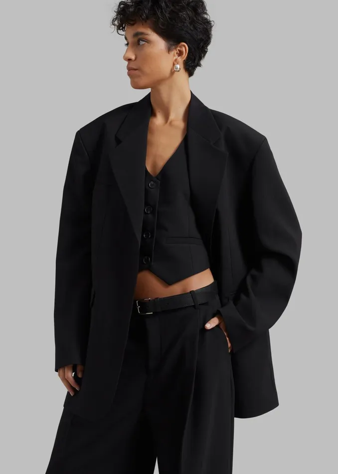 Women Lillian Vest 8211 Black The Frankie Shop Outerwear