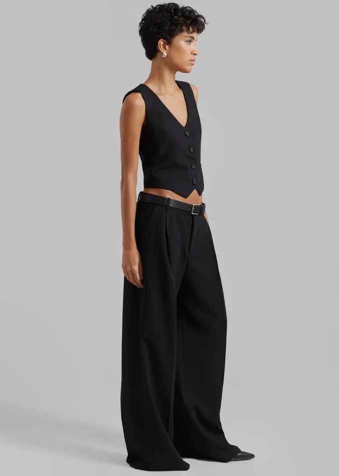 Women Lillian Vest 8211 Black The Frankie Shop Outerwear