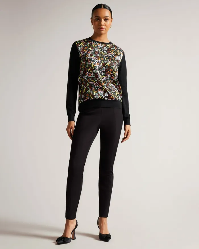 Women LIROI 8211 High Waisted Trousers With Faux Poppers Black Ted Baker Trousers and Shorts Women LIROI 8211 High Waisted Trousers With Faux Poppers Black Ted Baker Trousers and Shorts