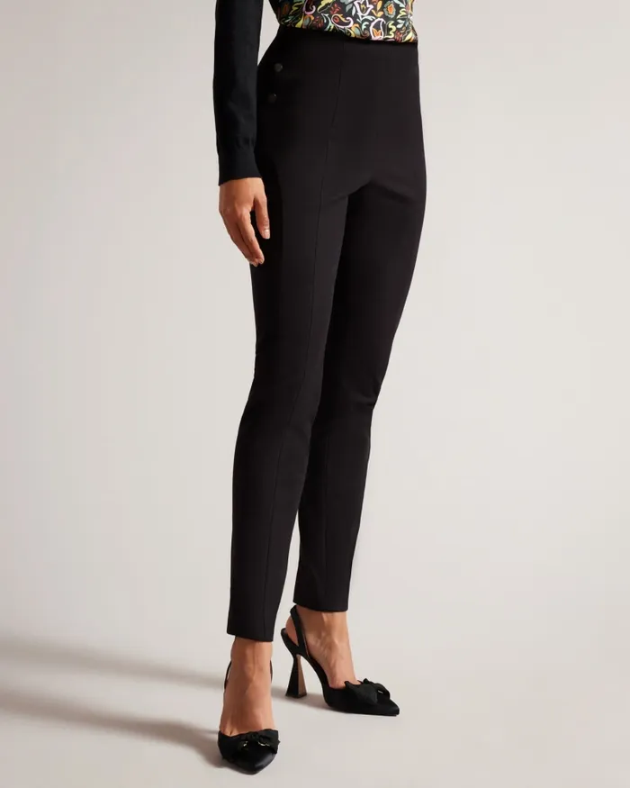 Women LIROI 8211 High Waisted Trousers With Faux Poppers Black Ted Baker Trousers and Shorts Women LIROI 8211 High Waisted Trousers With Faux Poppers Black Ted Baker Trousers and Shorts