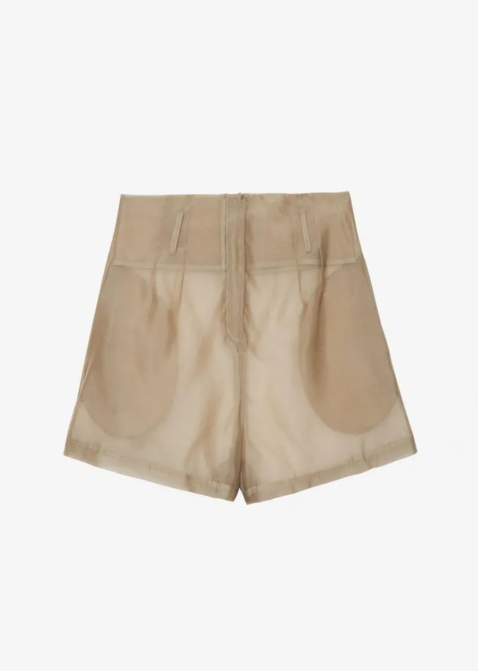 Women Lise Sheer Shorts 8211 Desert Sand The Frankie Shop Bottoms