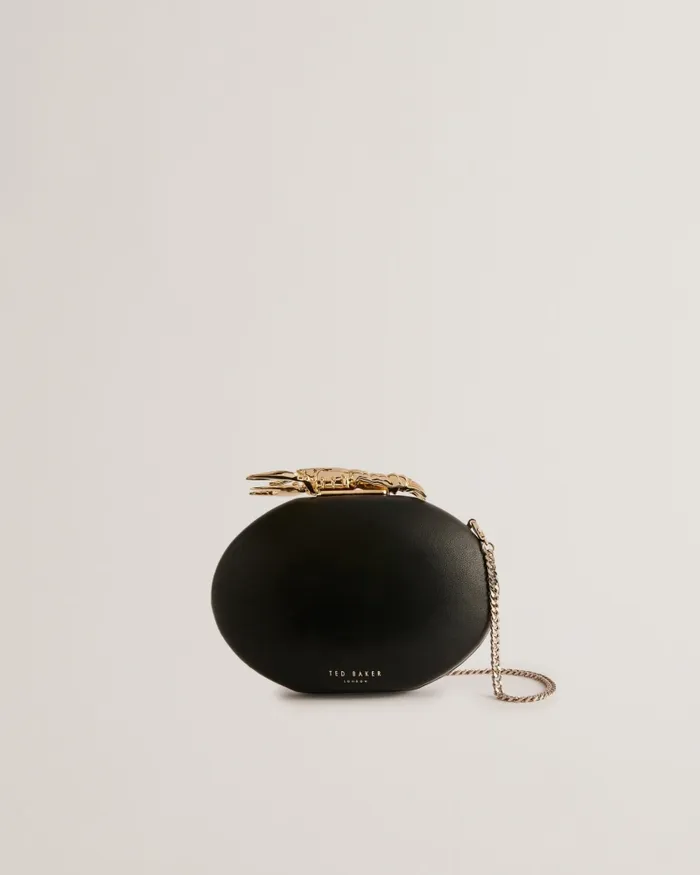 Women LOBSTRS 8211 Lobster Clasp Oval Clutch Bag Black Ted Baker Crossbody Bags