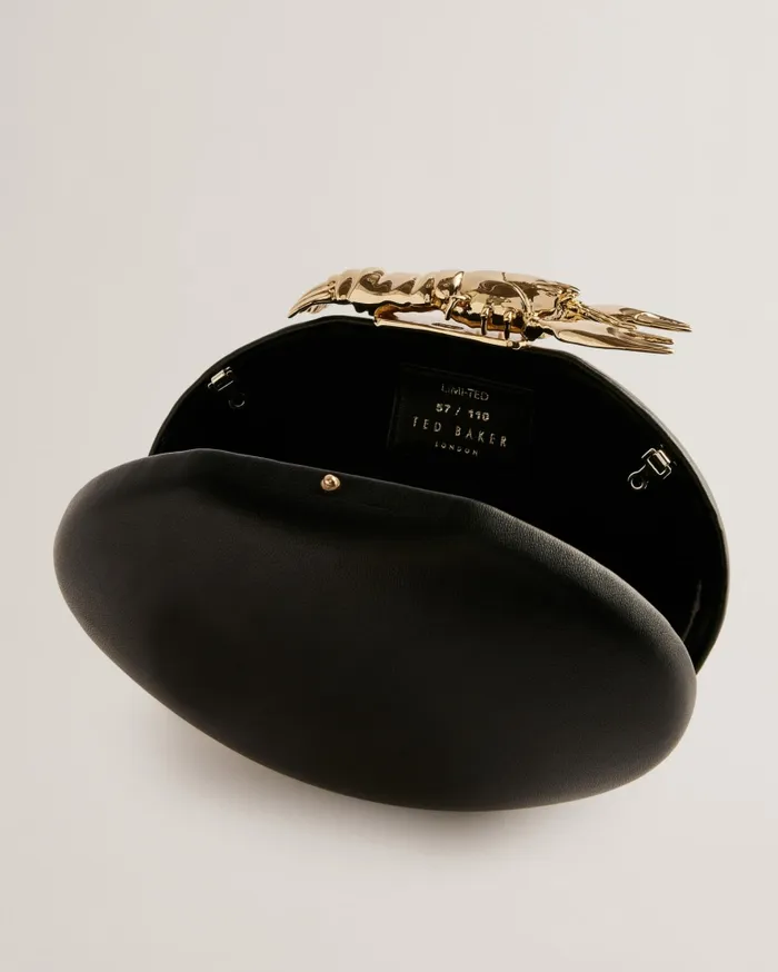 Women LOBSTRS 8211 Lobster Clasp Oval Clutch Bag Black Ted Baker Crossbody Bags