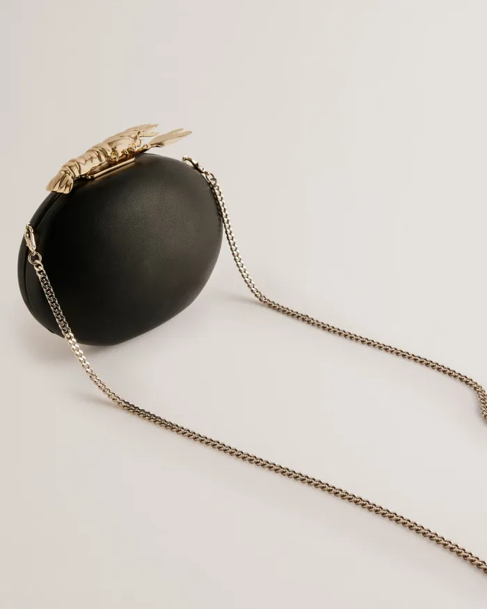 Women LOBSTRS 8211 Lobster Clasp Oval Clutch Bag Black Ted Baker Crossbody Bags