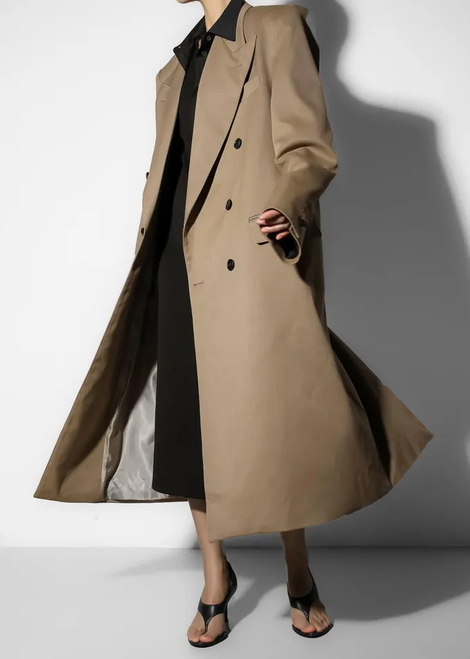 Women London Double Breasted Coat 8211 Taupe The Frankie Shop Outerwear